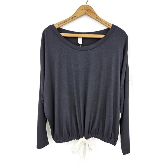 New Eberjey Gisele Slouchy Pajama Top Only Womens M Black Ivory Tencel Modal - Picture 1 of 4